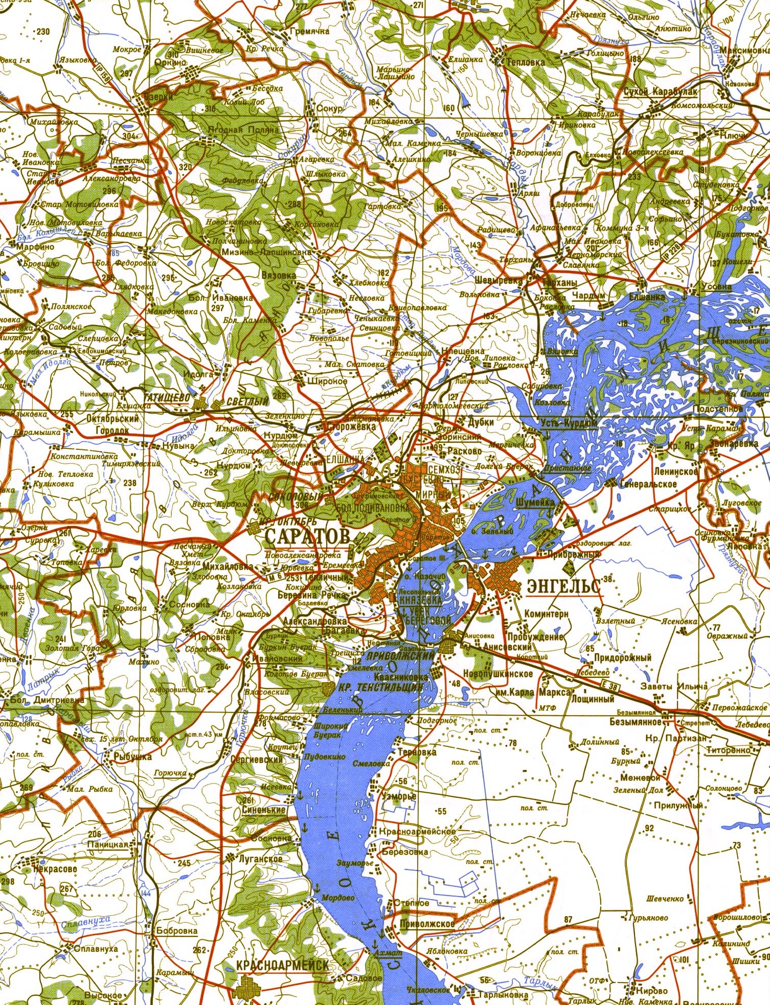 Водохранилище саратовское карта